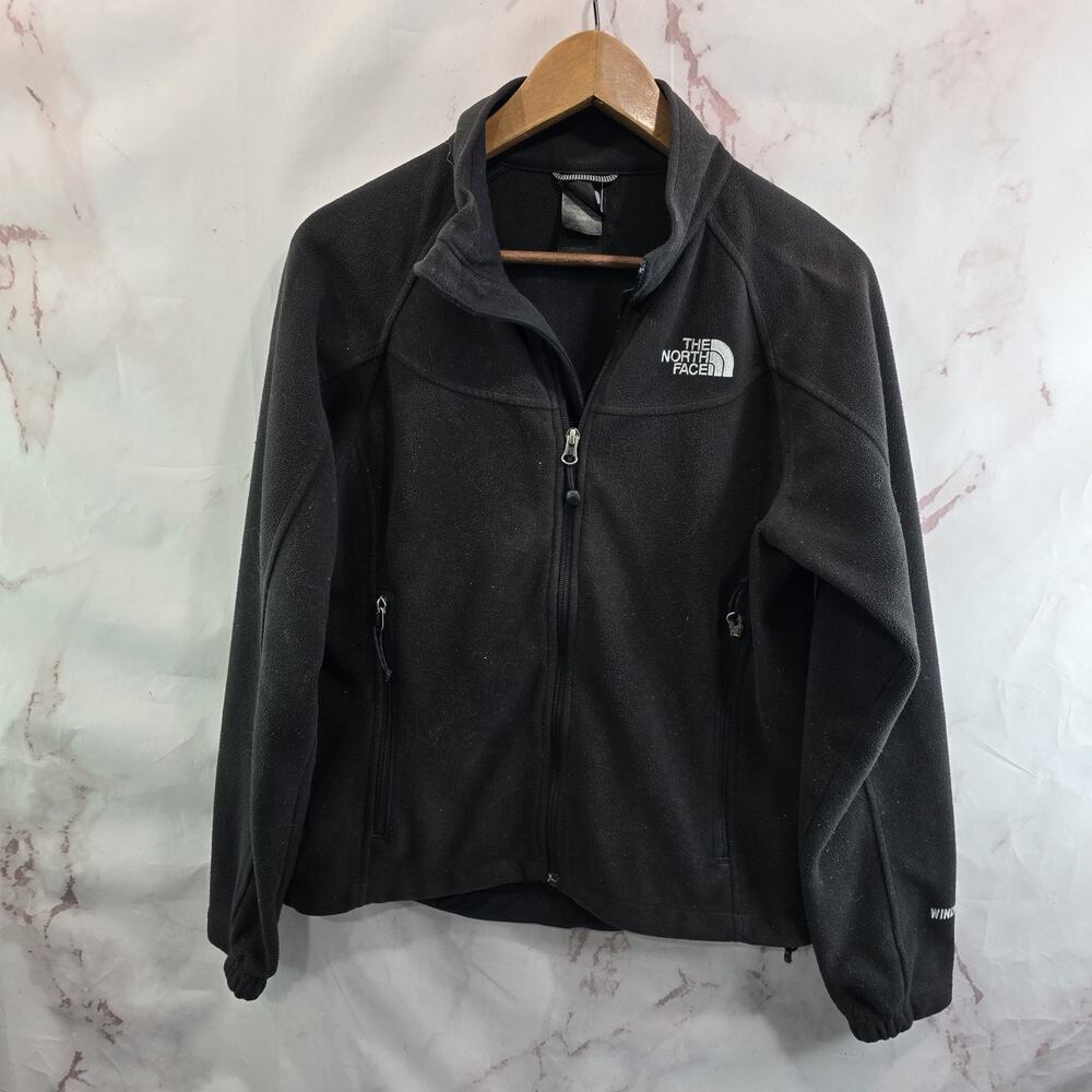 The North Face Jacket Womens Medium Black Fleece Full Zip Windwall Hoodless